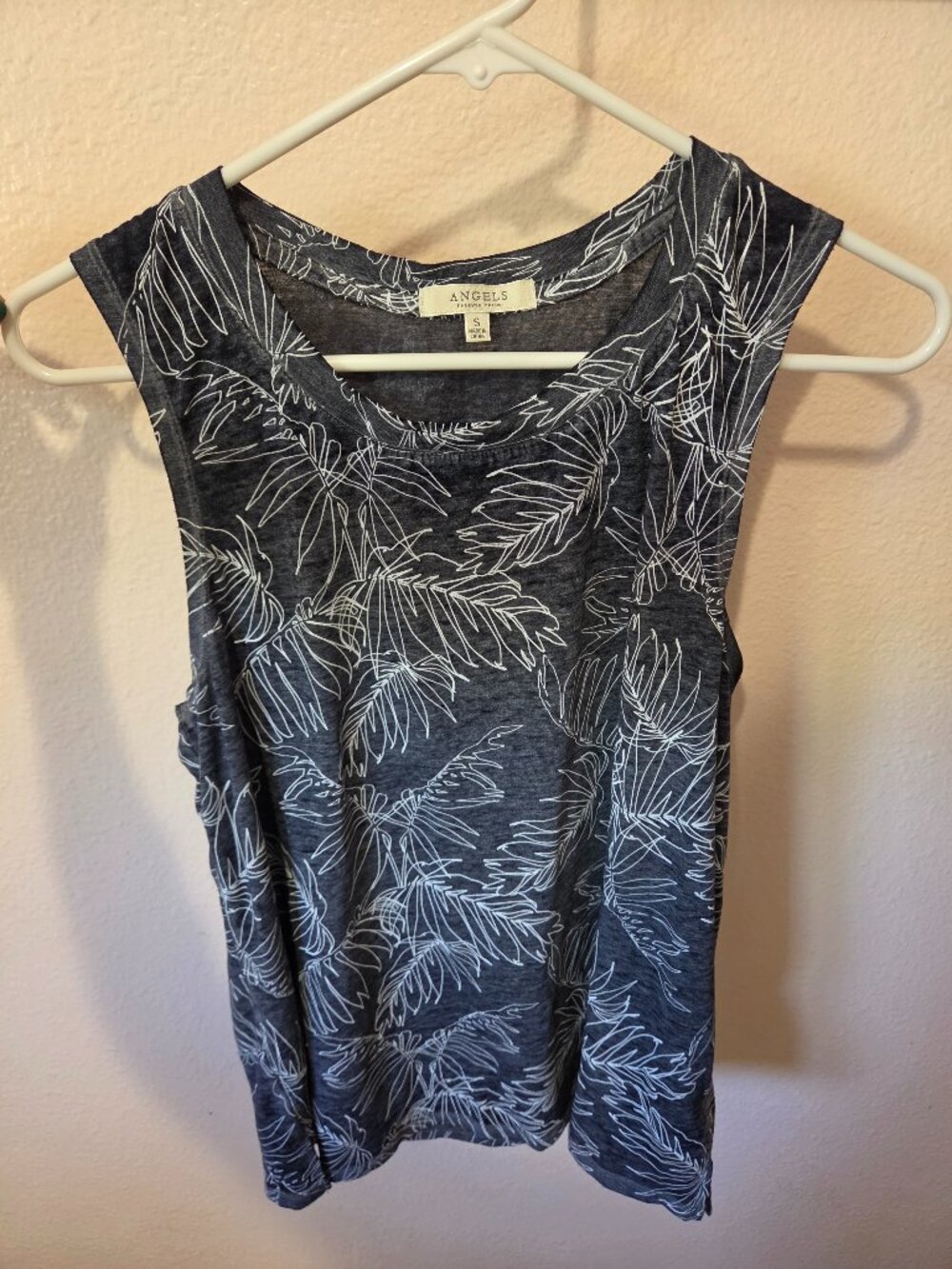 Angels Floral Gray and White Shirt